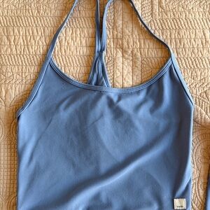 Blue Seamless Vuori Tank Top and Leggings